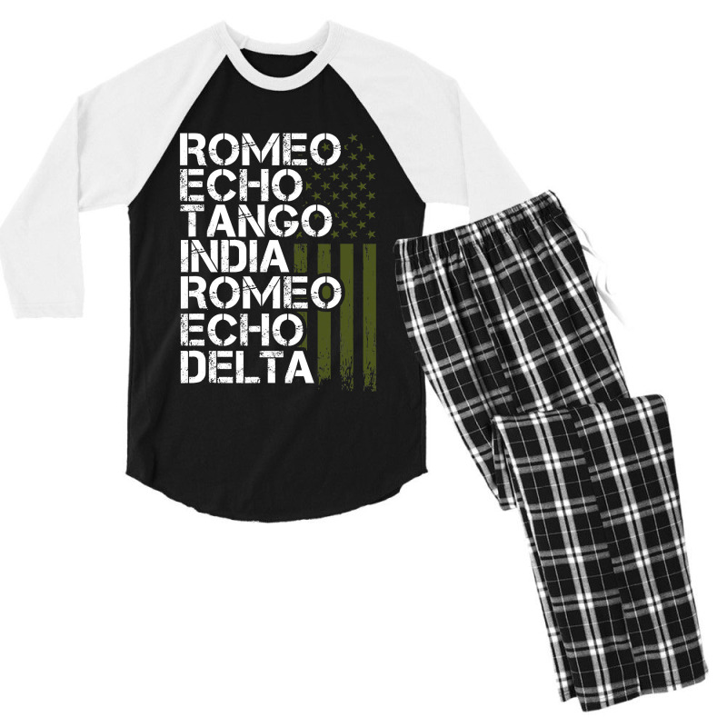 Retired Military Men Women Phonetic Alphabet Retirement Men's 3/4 Sleeve Pajama Set | Artistshot