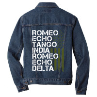 Retired Military Men Women Phonetic Alphabet Retirement Men Denim Jacket | Artistshot