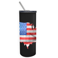 Usa Flag On Usa Map Skinny Tumbler | Artistshot