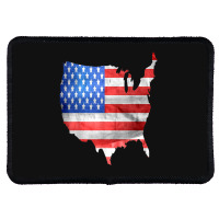 Usa Flag On Usa Map Rectangle Patch | Artistshot