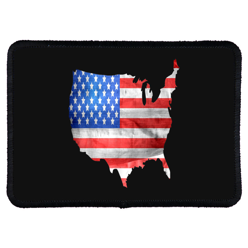 Usa Flag On Usa Map Rectangle Patch | Artistshot