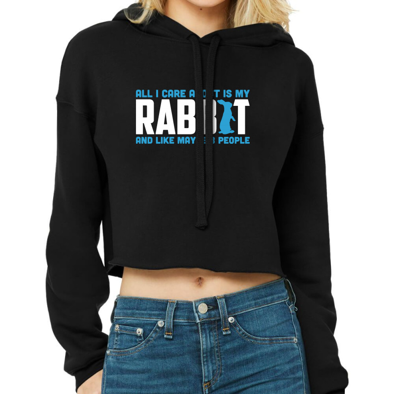 All I Care About Is My Rabbit And Like Maybe 3 People Cropped Hoodie by Ande Ande Lumut | Artistshot