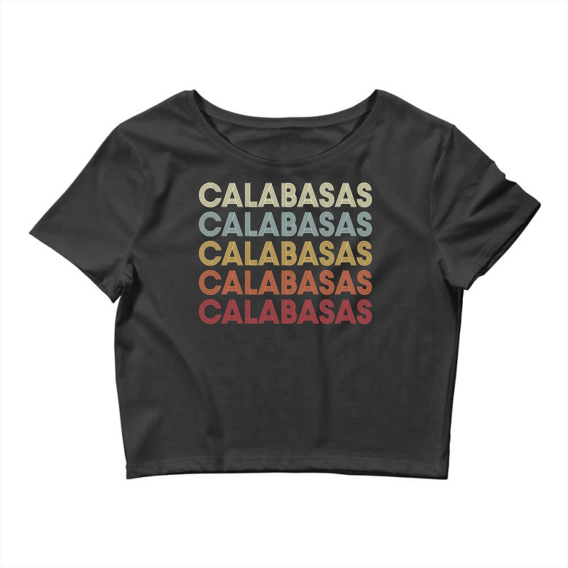 Calabasas California Calabasas Ca Retro Vintage Text Long Sleeve T Shi Crop Top by cm-arts | Artistshot