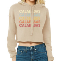 Calabasas California Calabasas Ca Retro Vintage Text Long Sleeve T Shi Cropped Hoodie | Artistshot