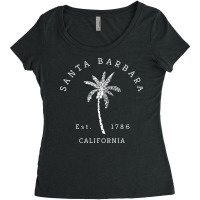 Retro Cool Santa Barbara California Palm Tree Novelty New Year Women's Triblend Scoop T-shirt | Artistshot