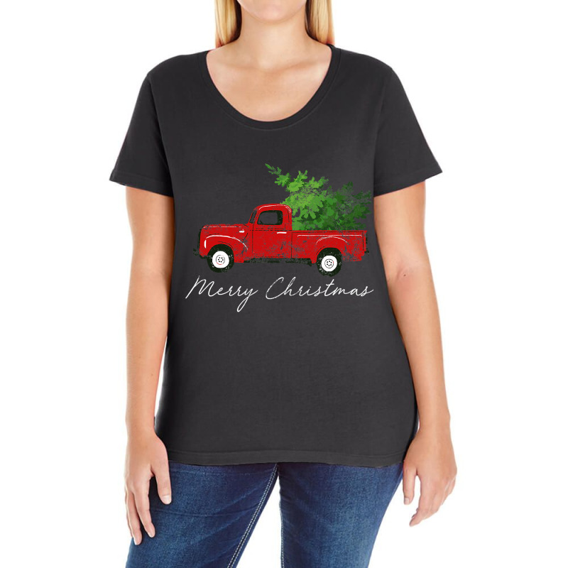 Vintage Wagon Christmas   Tree On Car Xmas Vacation Ladies Curvy T-Shirt by CUSER3772 | Artistshot