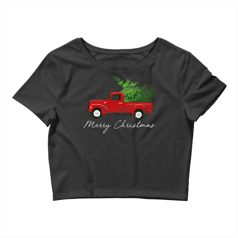 Vintage Wagon Christmas   Tree On Car Xmas Vacation Crop Top by CUSER3772 | Artistshot