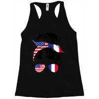 Womens Half American Half France Messy Bun France Heritage Racerback Tank | Artistshot