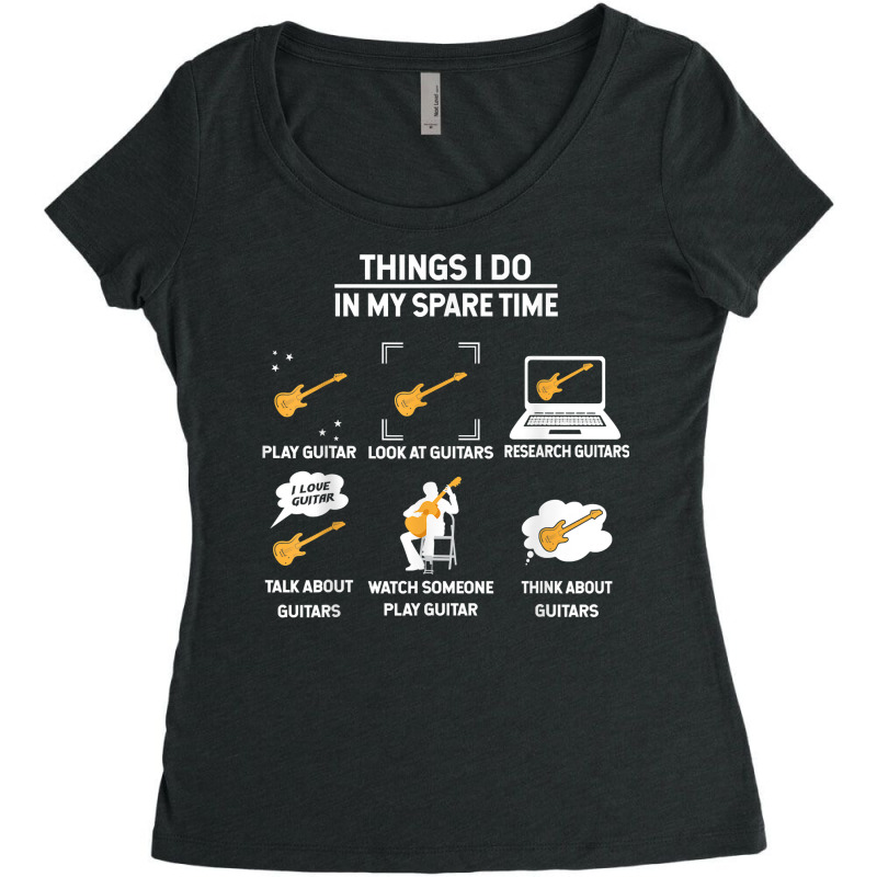 Epiphone Guitar Tee Guitar Things I Do In My Spare Time T Shirt Women's Triblend Scoop T-shirt by mineronmbarciamk | Artistshot