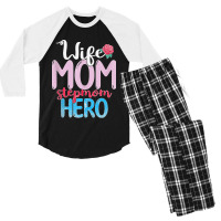 Family Mommy Wife Mom Stepmom Hero Mothers Day Rose Step Mom Tank Top Men's 3/4 Sleeve Pajama Set | Artistshot