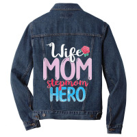 Family Mommy Wife Mom Stepmom Hero Mothers Day Rose Step Mom Tank Top Men Denim Jacket | Artistshot