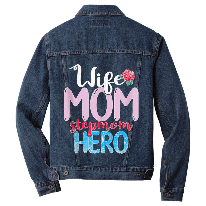 Family Mommy Wife Mom Stepmom Hero Mothers Day Rose Step Mom Tank Top Men Denim Jacket | Artistshot