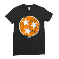 Tennessee Shirt State Flag Orange & White Vintage Est. 1796 Ladies Fitted T-shirt | Artistshot