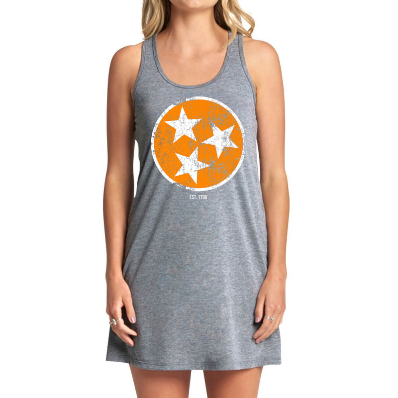 Tennessee Shirt State Flag Orange & White Vintage Est. 1796 Tank Dress by cm-arts | Artistshot