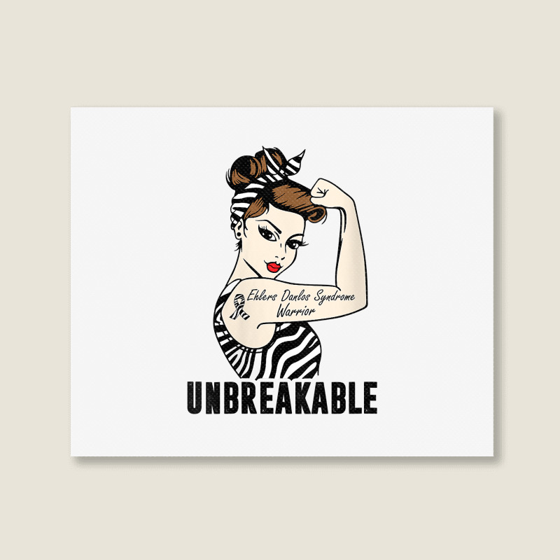 Womens Ehlers Danlos Syndrome Warrior Unbreakable Strong Woman V Neck Landscape Canvas Print | Artistshot