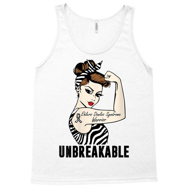 Womens Ehlers Danlos Syndrome Warrior Unbreakable Strong Woman V Neck Tank Top | Artistshot