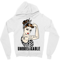 Womens Ehlers Danlos Syndrome Warrior Unbreakable Strong Woman V Neck Zipper Hoodie | Artistshot