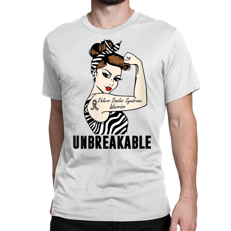 Womens Ehlers Danlos Syndrome Warrior Unbreakable Strong Woman V Neck Classic T-shirt | Artistshot