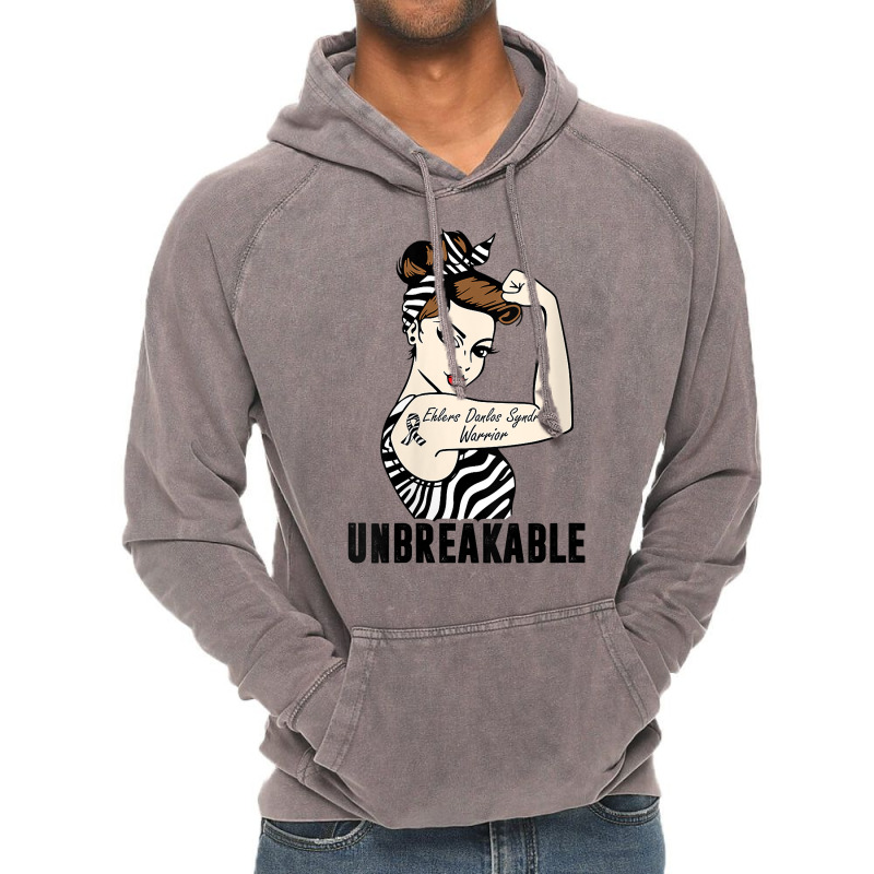 Womens Ehlers Danlos Syndrome Warrior Unbreakable Strong Woman V Neck Vintage Hoodie | Artistshot