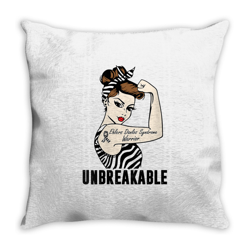 Womens Ehlers Danlos Syndrome Warrior Unbreakable Strong Woman V Neck Throw Pillow | Artistshot