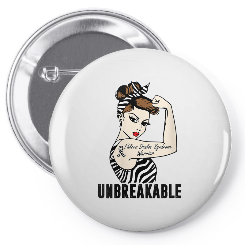 Womens Ehlers Danlos Syndrome Warrior Unbreakable Strong Woman V Neck Pin-back Button | Artistshot