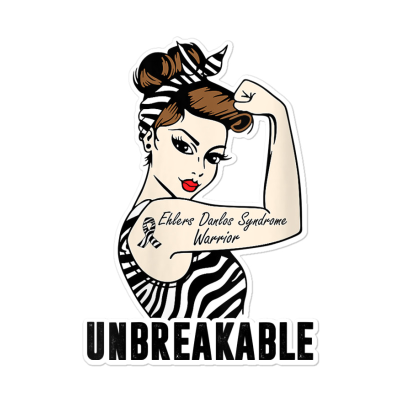 Womens Ehlers Danlos Syndrome Warrior Unbreakable Strong Woman V Neck Sticker | Artistshot