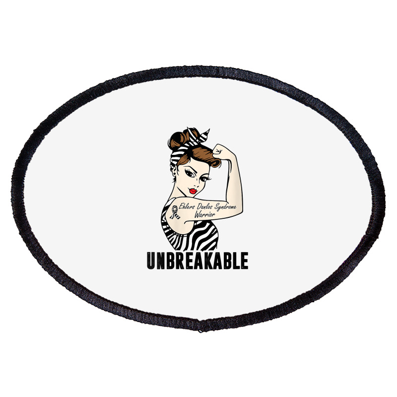 Womens Ehlers Danlos Syndrome Warrior Unbreakable Strong Woman V Neck Oval Patch | Artistshot