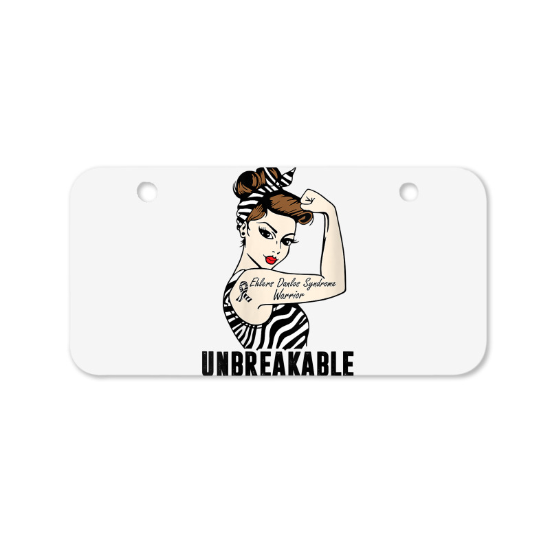 Womens Ehlers Danlos Syndrome Warrior Unbreakable Strong Woman V Neck Bicycle License Plate | Artistshot