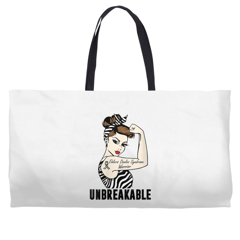 Womens Ehlers Danlos Syndrome Warrior Unbreakable Strong Woman V Neck Weekender Totes | Artistshot