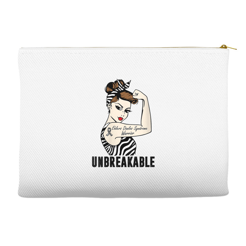 Womens Ehlers Danlos Syndrome Warrior Unbreakable Strong Woman V Neck Accessory Pouches | Artistshot