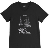 Catamaran Sailboat Patent, Catamaran, Sailboat Patent, Catamaran Sailb V-neck Tee | Artistshot