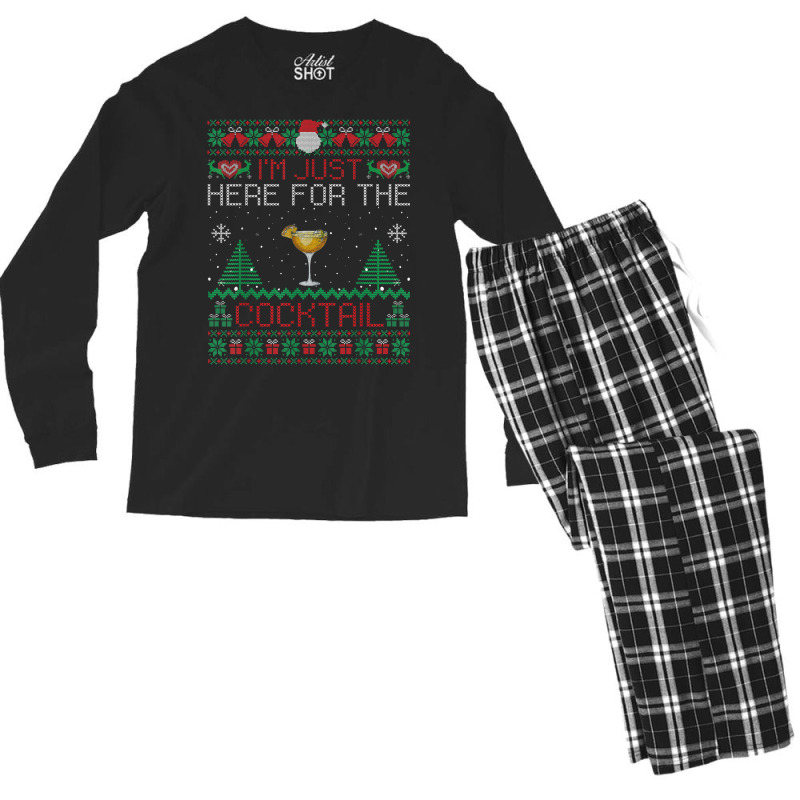 Sidecar Cocktail Christmas Sweater Sidecar Ugly Xmas Men's Long Sleeve Pajama Set by Queenie | Artistshot