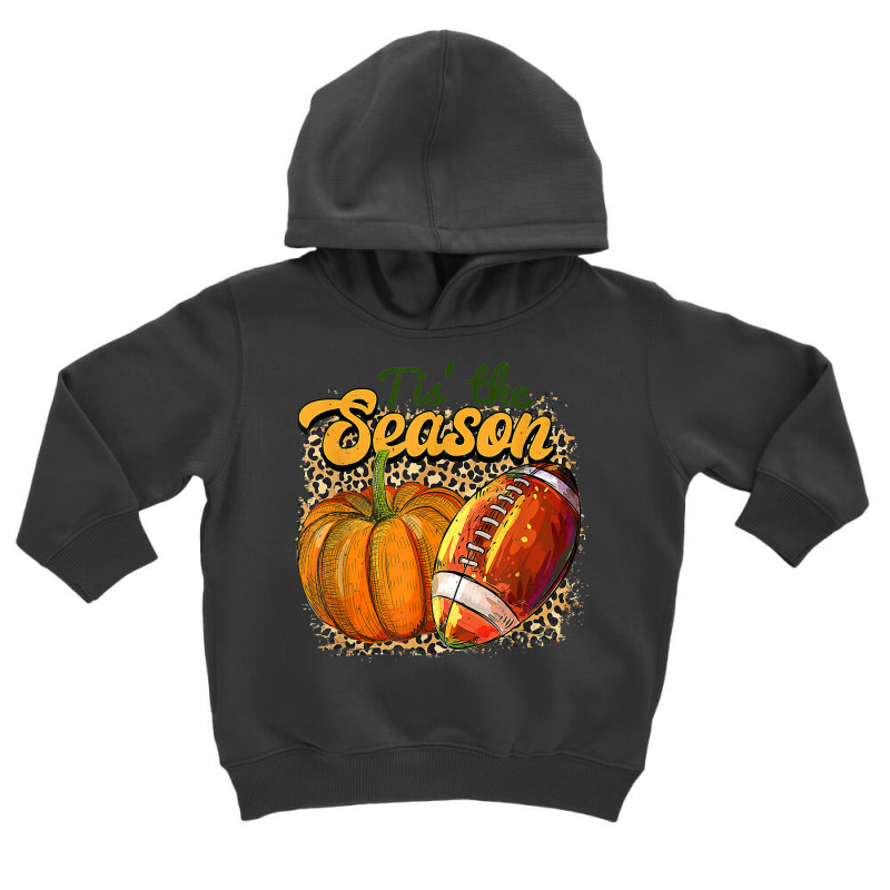 Tis The Season Leopard Pumpkin Football Autumn Thanksgiving Toddler Hoodie by Skunk | Artistshot