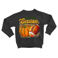 Tis The Season Leopard Pumpkin Football Autumn Thanksgiving Toddler Sweatshirt | Artistshot