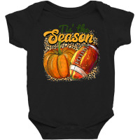 Tis The Season Leopard Pumpkin Football Autumn Thanksgiving Baby Bodysuit | Artistshot