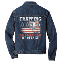 Trapping An American Heritage Trap Hunting Trapper Men Denim Jacket | Artistshot