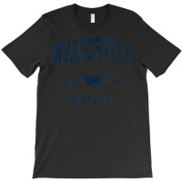 Wakefield Nebraska Ne Vintage Athletic Navy Sports Design T-shirt | Artistshot