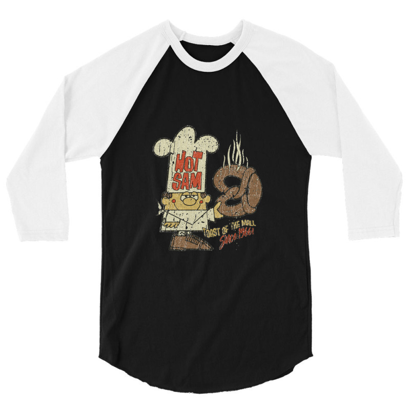 Hot Sam Pretzels unisex 3/4 sleeve raglan baseball tee