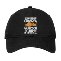 Warning Grandpa Grandson Trip In Progress   Trip With Granny Adjustable Cap | Artistshot