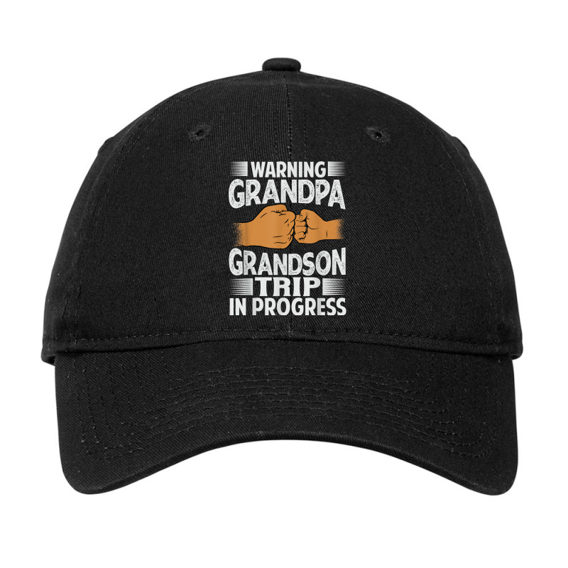 Warning Grandpa Grandson Trip In Progress   Trip With Granny Adjustable Cap | Artistshot