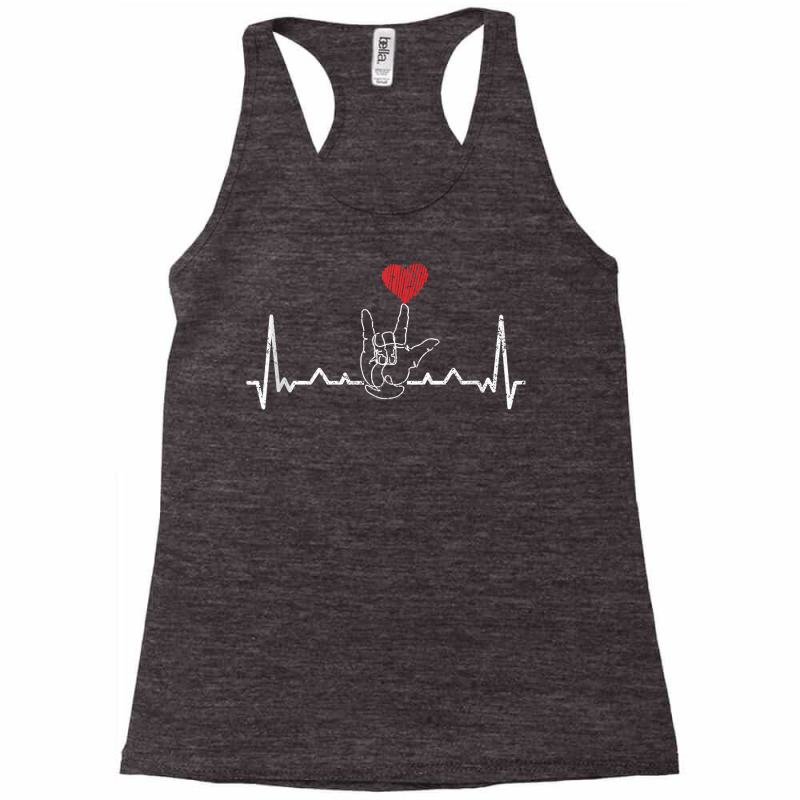 American Sign Language Asl Love Heartbeat Tank Top Racerback Tank by cm-arts | Artistshot