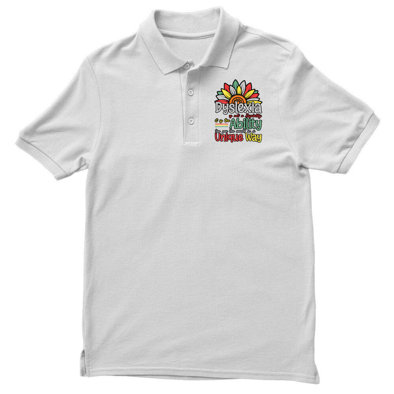 Dyslexia Is Not Disability Dyslexia Awareness Silver Ribbon T Shirt Men's Polo Shirt by cm-arts | Artistshot