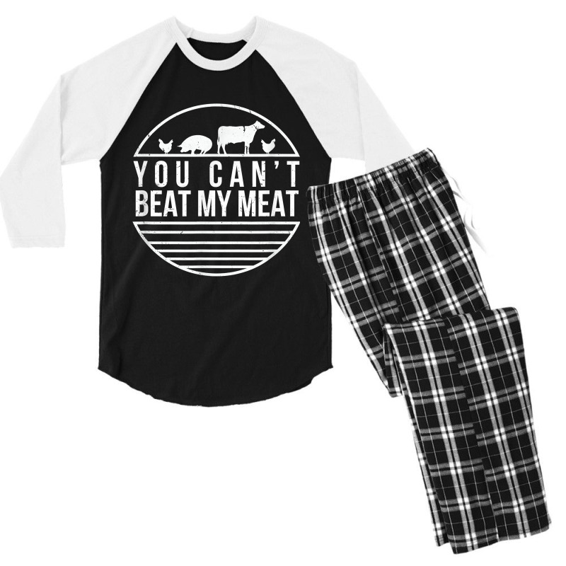 You Can_t Beat My Meat Funny Bbq Grilling Smoking Men's 3/4 Sleeve Pajama Set | Artistshot