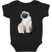 Siamese Cat With Blue Eyes Baby Bodysuit | Artistshot