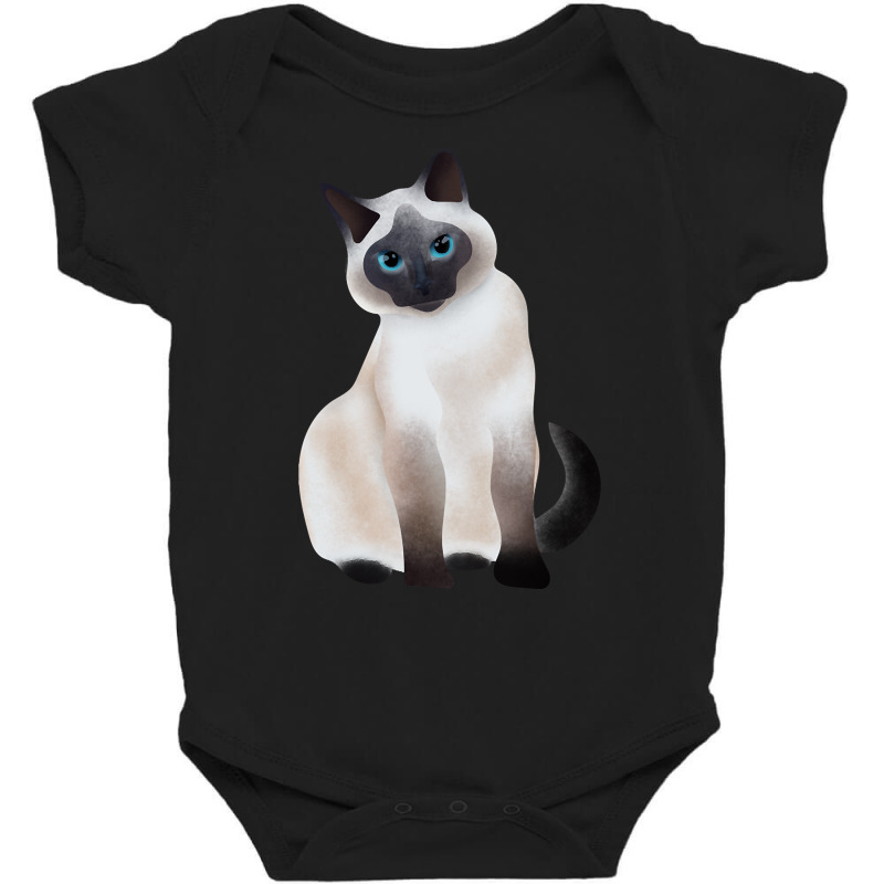 Siamese Cat With Blue Eyes Baby Bodysuit | Artistshot