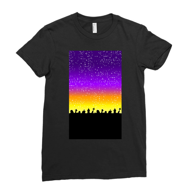 Sunset Over The Cemetery Ladies Fitted T-Shirt by Crowley Tidwell | Artistshot