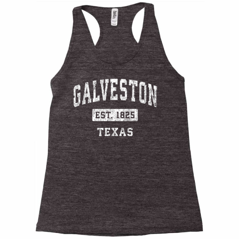 Galveston Texas Tx Vintage Established Sports Design T Shirt Racerback Tank by mantewipuortog | Artistshot