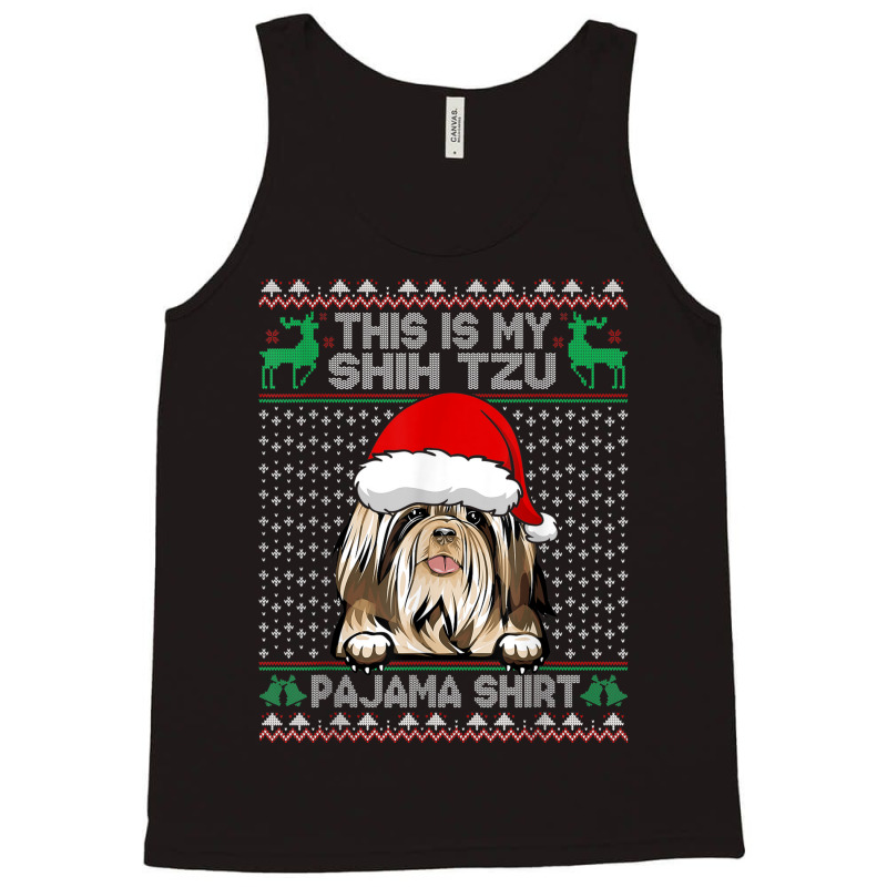 This Is My Christmas Pajama Shirt Shih Tzu Santa Tank Top | Artistshot