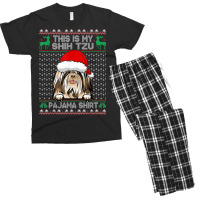 This Is My Christmas Pajama Shirt Shih Tzu Santa Men's T-shirt Pajama Set | Artistshot