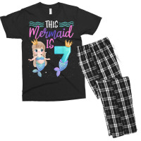 This Mermaid Is 7 Year Old 8th Birthday Girl Daughter Men's T-shirt Pajama Set | Artistshot